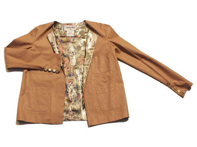 Chanel Lederjacke aus Lammleder hellbraun - Ansicht 2