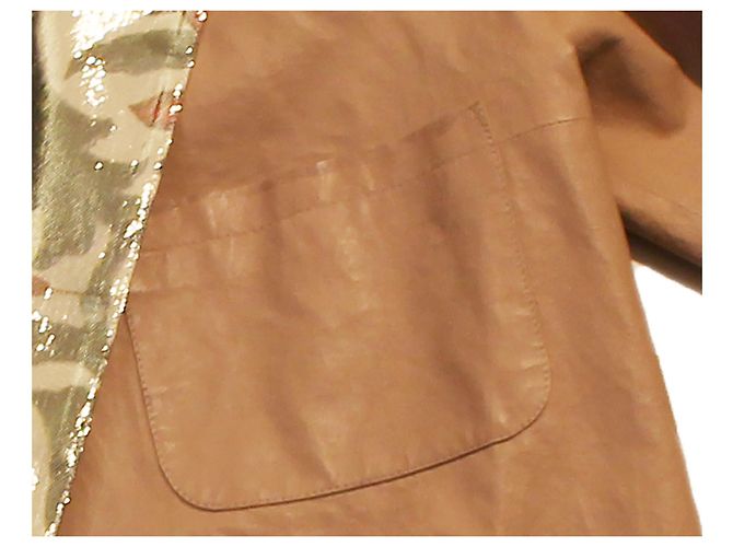 Chanel Lederjacke aus Lammleder hellbraun - Ansicht 4