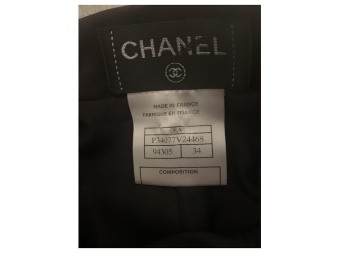 Cambon Falda Chanel de seda negra Negro - vista 3