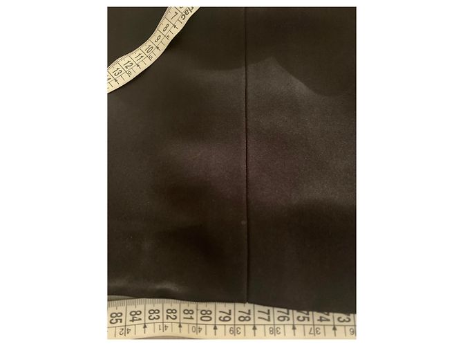 Cambon Falda Chanel de seda negra Negro - vista 6