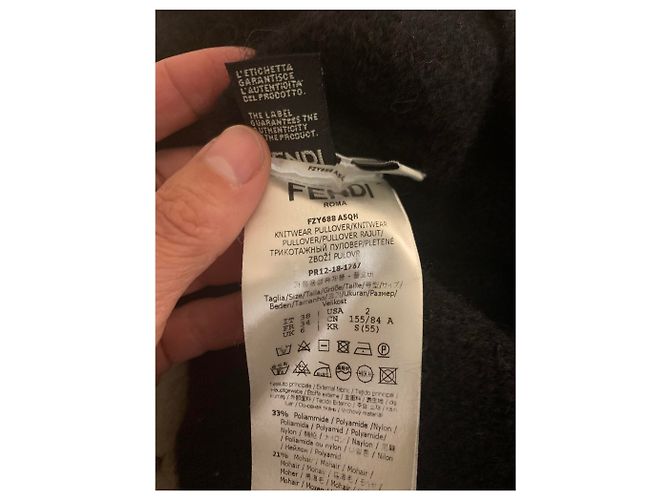 Fendi x Fila Pullover aus Wolle schwarz oversize - Ansicht 4