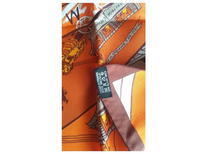 Hermès Piazza dell'anniversario 1937-1987 "Gioco di omnibus e donne bianche" Arancione - vista 4