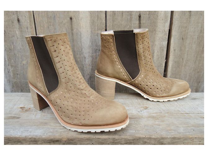 Botas Chelsea Paraboot de piel beige 37 - vista 3
