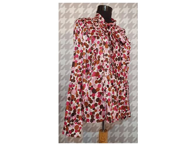 Camisa de seda com bolinhas Luisa Cerano Multicor - vista 2