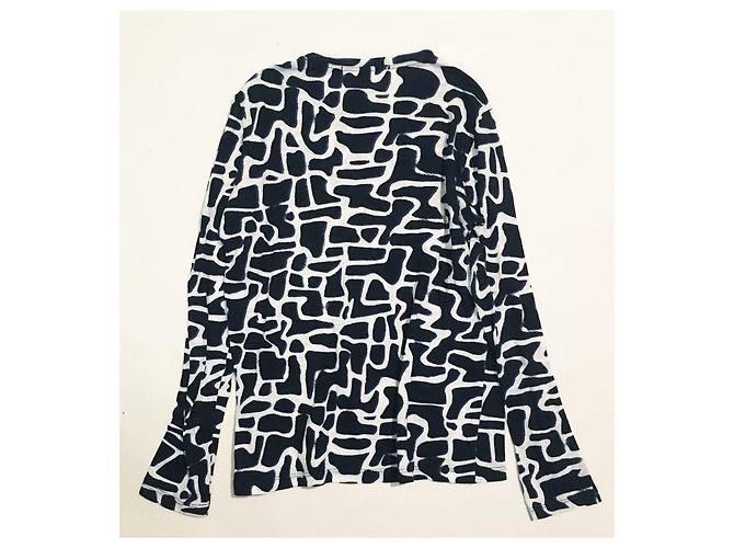 Maglia a maniche lunghe Proenza Schouler in cotone nero e blu Bianco Blu scuro - vista 4