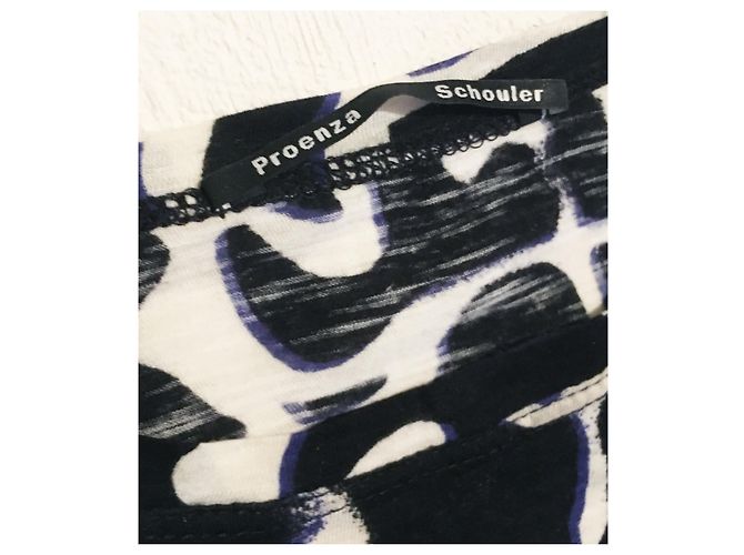 Maglia a maniche lunghe Proenza Schouler in cotone nero e blu Bianco Blu scuro - vista 5