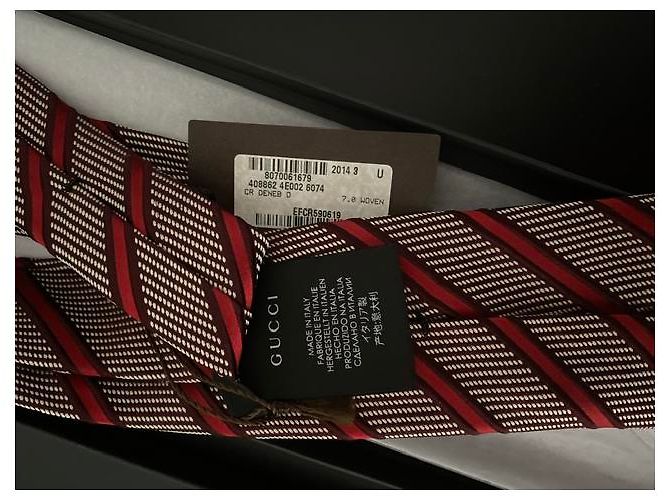 Marmont Cravatta Gucci rossa in seta regimental Rosso - vista 2