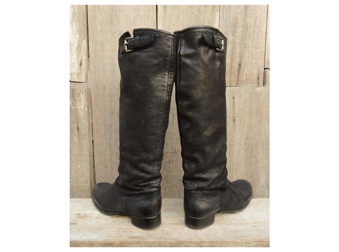Botas de montar Prada p 38 en cuero blando Negro - vista 5