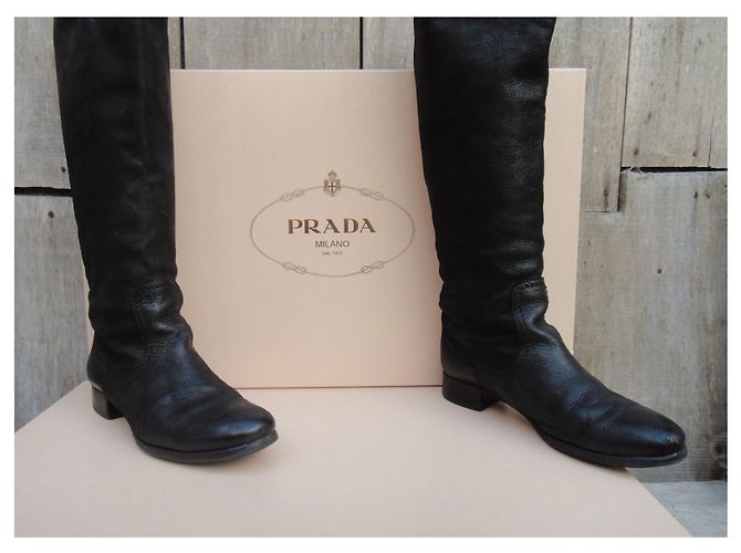 Botas de montar Prada p 38 en cuero blando Negro - vista 8