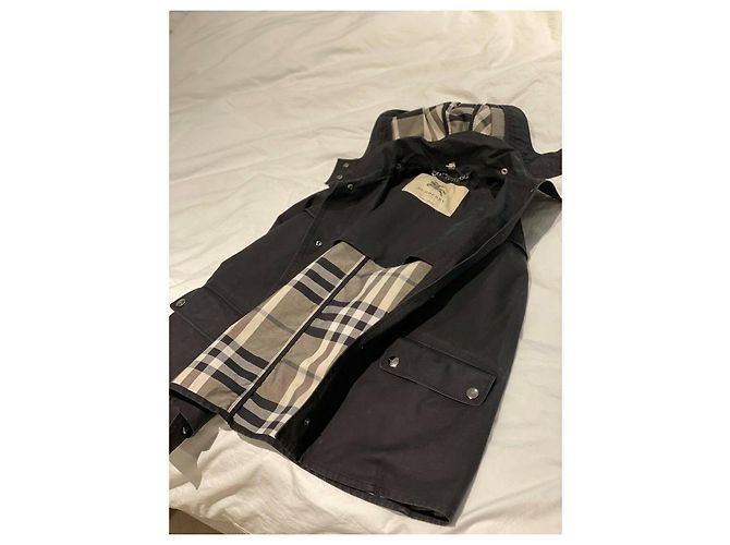 Burberry Gabardina con capucha y forro de cuadros nova Negro - vista 13