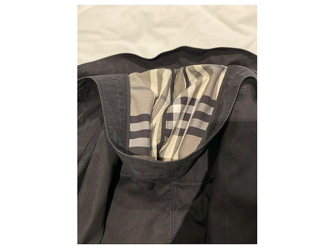 Burberry Gabardina con capucha y forro de cuadros nova Negro - vista 15
