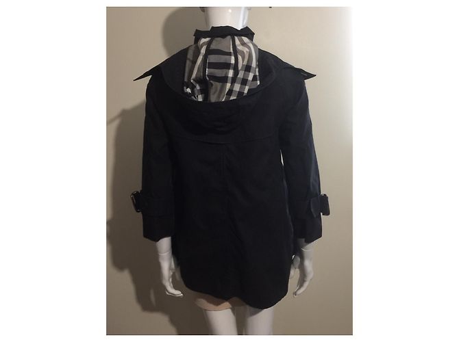 Burberry Gabardina con capucha y forro de cuadros nova Negro - vista 6