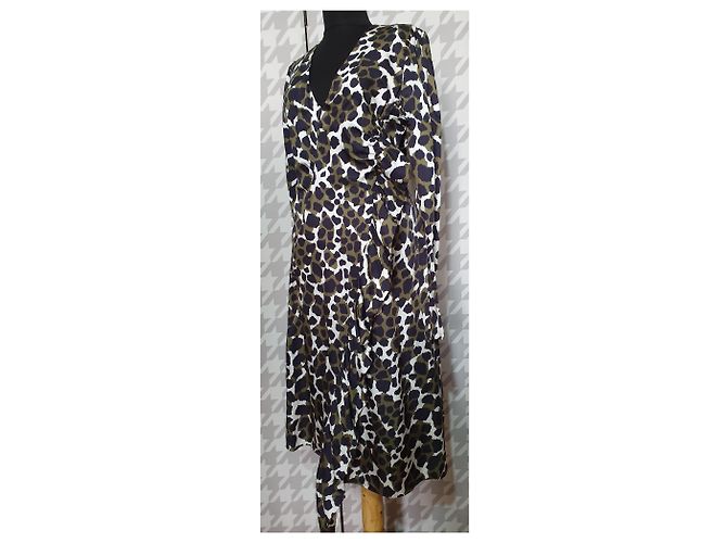 By Malene Birger Orixt Kleid Viskose Schwarz Weiß Grün - Ansicht 2