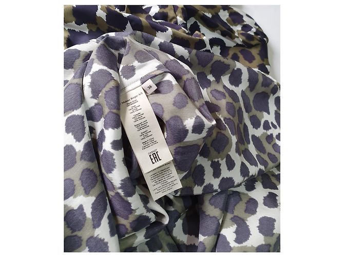 By Malene Birger Orixt Kleid Viskose Schwarz Weiß Grün - Ansicht 6