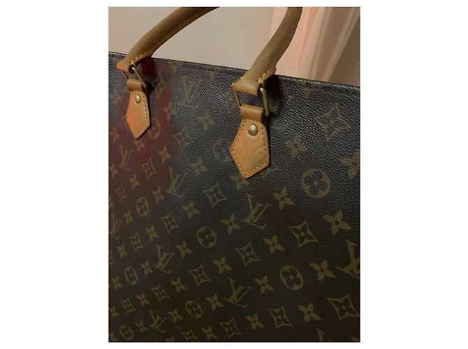 Borsa tote Louis Vuitton in pelle marrone scuro - vista 4