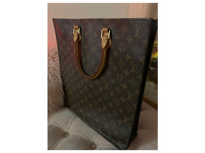Borsa tote Louis Vuitton in pelle marrone scuro - vista 5