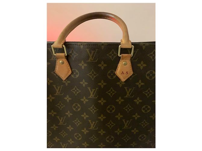 Borsa tote Louis Vuitton in pelle marrone scuro - vista 6
