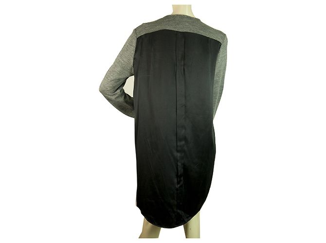 Derek Lam 10 Crosby Woollen Grey Silk Black Asymmetrische Minikleidgröße 10 - Ansicht 2