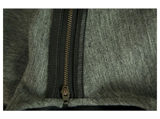 Derek Lam 10 Crosby Woollen Grey Silk Black Asymmetrische Minikleidgröße 10 - Ansicht 4