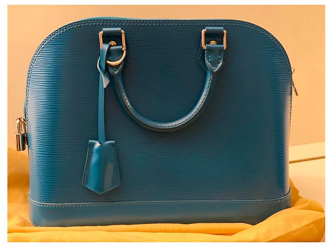 Louis Vuitton Alma Handtasche aus blauem Epi Leder - Ansicht 6