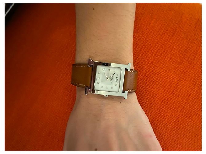 Hermès H-1.510-Format Mittelzifferblatt Brillant auf Perlmutt Silber - Ansicht 11