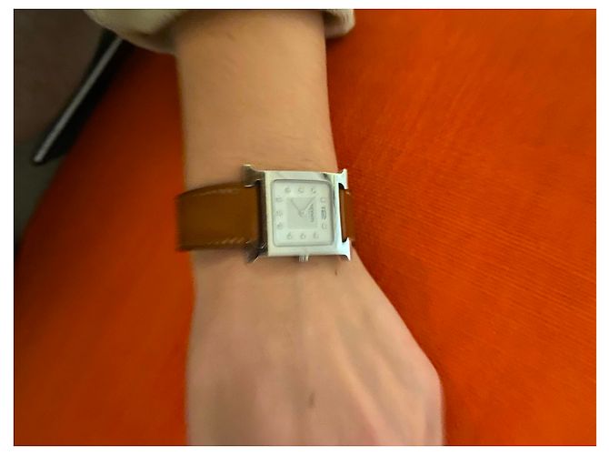 Hermès H-1.510-Format Mittelzifferblatt Brillant auf Perlmutt Silber - Ansicht 12