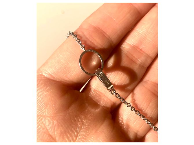 Collana con Pendente Cartier Love Oro Bianco Silver hardware - vista 3