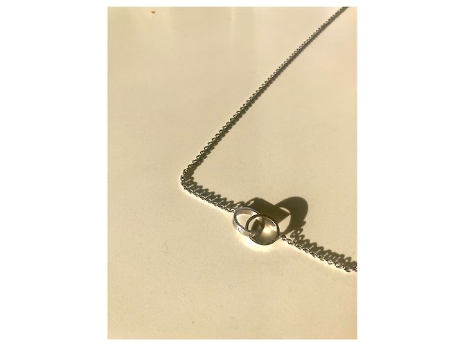Collana con Pendente Cartier Love Oro Bianco Silver hardware - vista 7