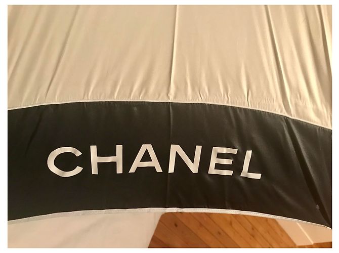 Paraguas de Chanel Negro Blanco roto - vista 10