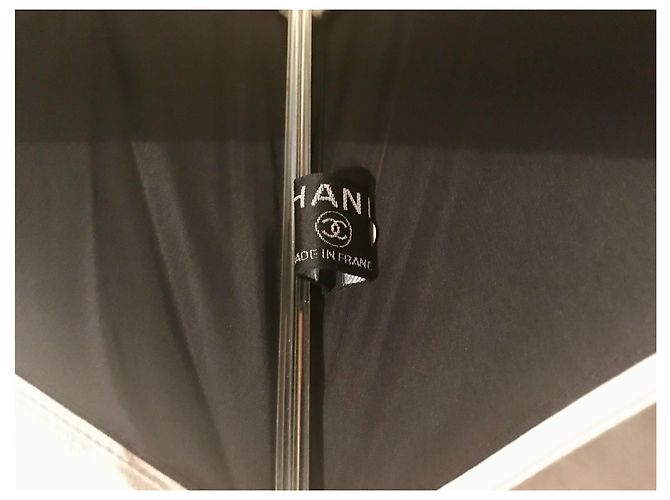 Paraguas de Chanel Negro Blanco roto - vista 16