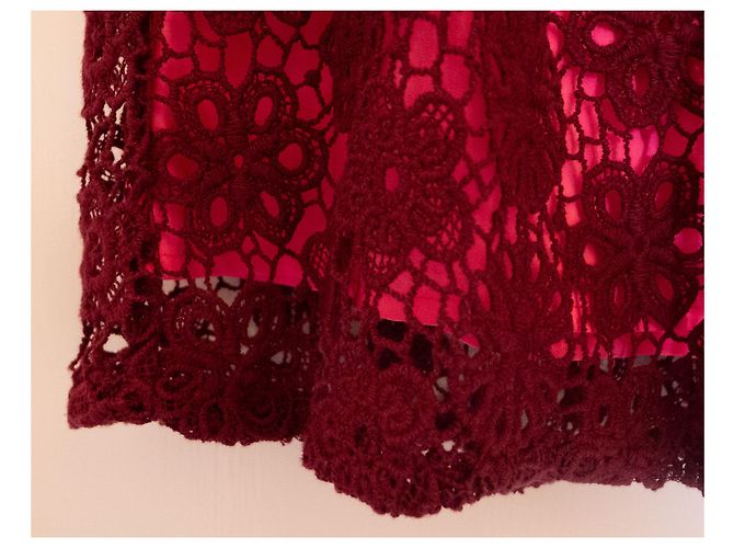 Dkny Mädchen Kleid aus Baumwolle Rosa Dunkelrot Pink Bordeaux - Ansicht 4