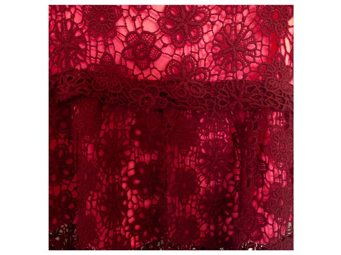 Dkny Mädchen Kleid aus Baumwolle Rosa Dunkelrot Pink Bordeaux - Ansicht 5