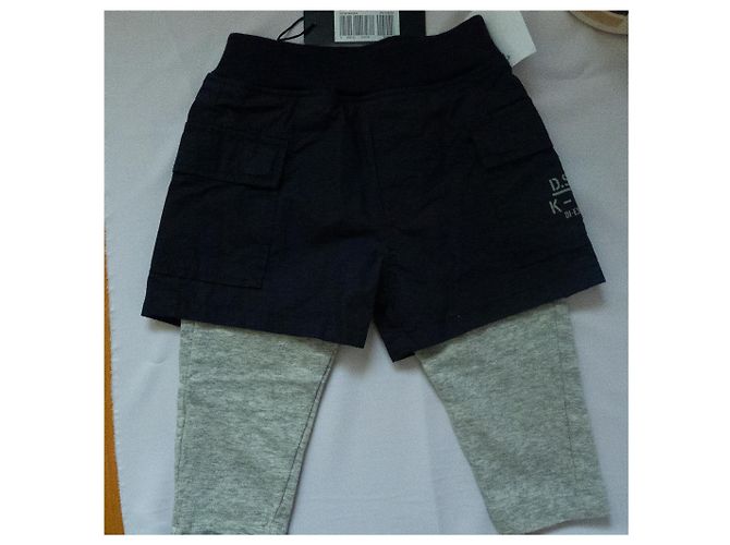 Diesel Pantalon Shorts Noir et Legging Gris Coton 12 mois - vue 2