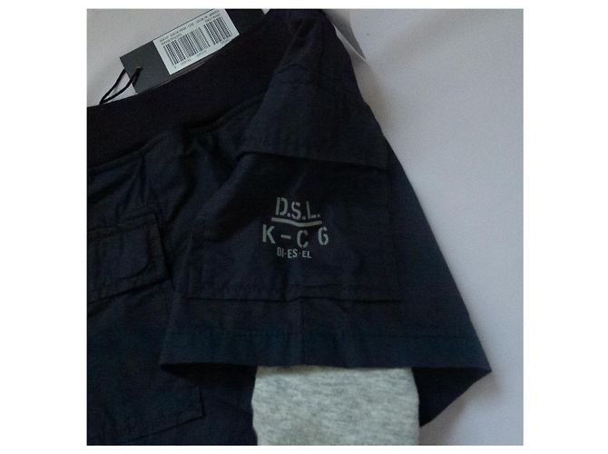 Diesel Pantalon Shorts Noir et Legging Gris Coton 12 mois - vue 3