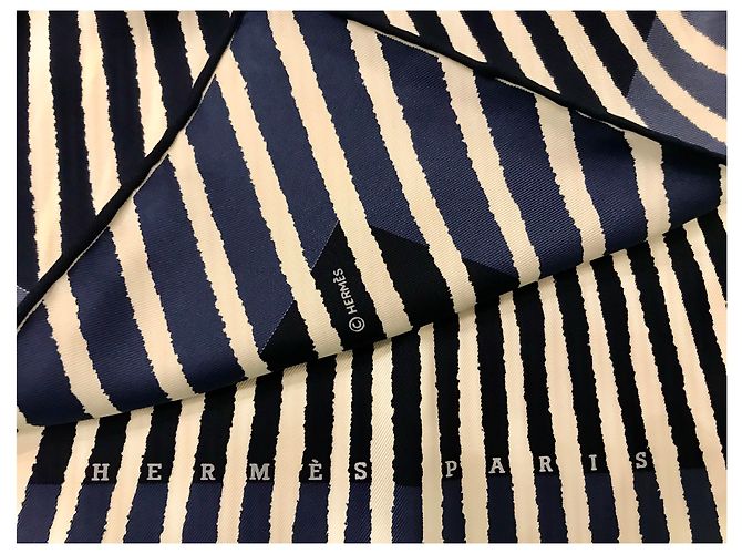 Hermès Sole Nero Bianco Blu navy - vista 11