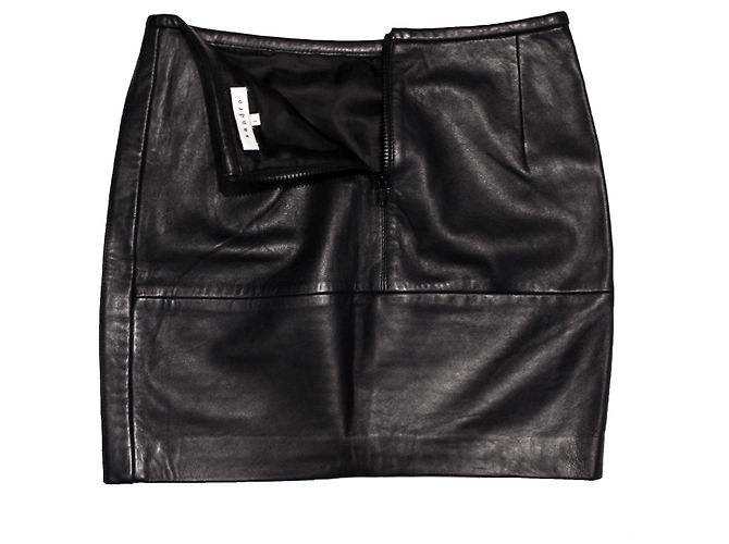 Minifalda de cuero negra Sandro Negro - vista 2