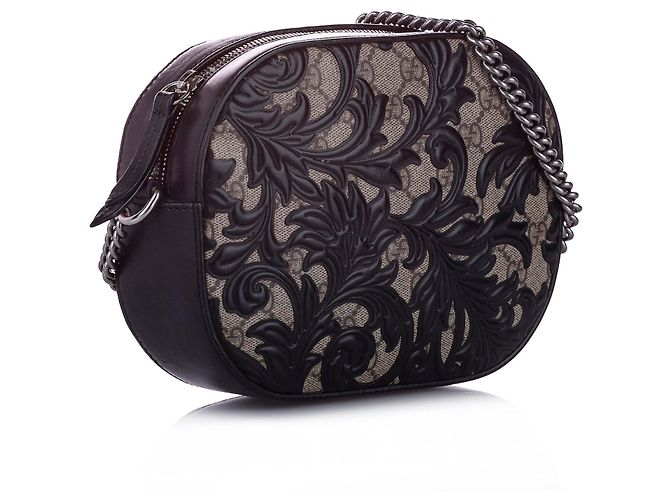 Borsa a tracolla Gucci GG Supreme Arabesque marrone - vista 2