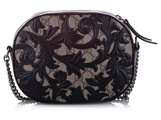 Borsa a tracolla Gucci GG Supreme Arabesque marrone - vista 4