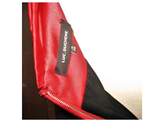 Luc Duchène Vestido drapeado de seda rojo Luc Duchene Roja - vista 6