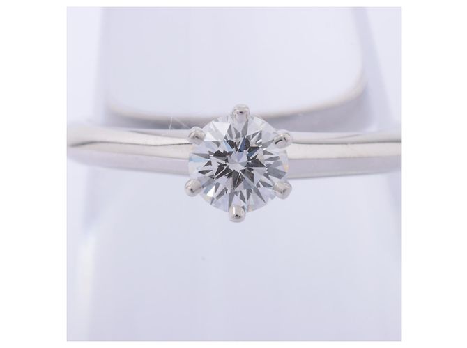 TIFFANY & CO, TIFFANY & CO. Solitär 0.35ct D / VVS1 Runder Brilliant Diamond Verlobungsring Silber - Ansicht 5