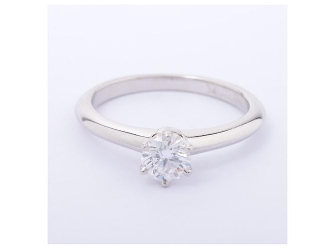 TIFFANY & CO, TIFFANY & CO. Solitär 0.35ct D / VVS1 Runder Brilliant Diamond Verlobungsring Silber - Ansicht 9