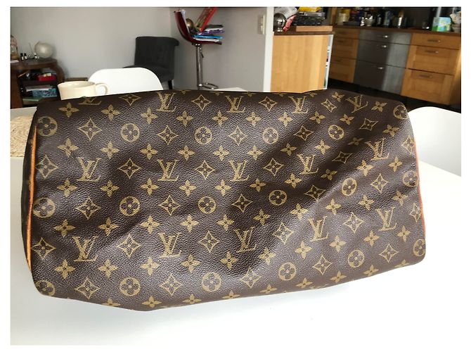 Borsa a mano Louis Vuitton Speedy 40 in pelle marrone - vista 3