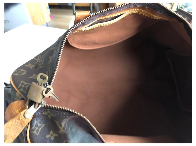 Borsa a mano Louis Vuitton Speedy 40 in pelle marrone - vista 7