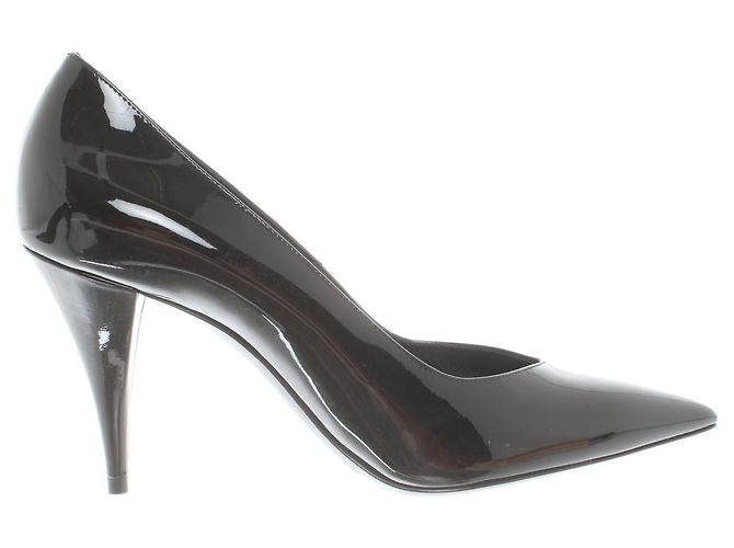 Décolleté Saint Laurent Kiki 85 in vernice nera Nero - vista 2