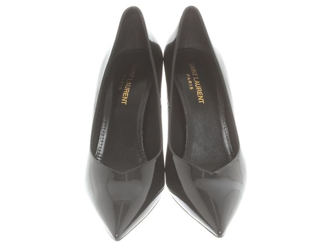 Décolleté Saint Laurent Kiki 85 in vernice nera Nero - vista 4