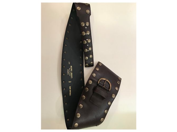 Abrigo de piel de cordero Yves Saint Laurent + cinturón NoemiLiberti Castaño - vista 4