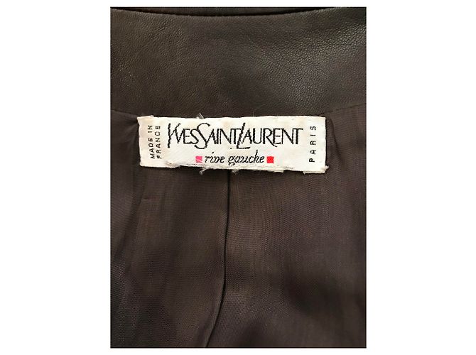 Abrigo de piel de cordero Yves Saint Laurent + cinturón NoemiLiberti Castaño - vista 5