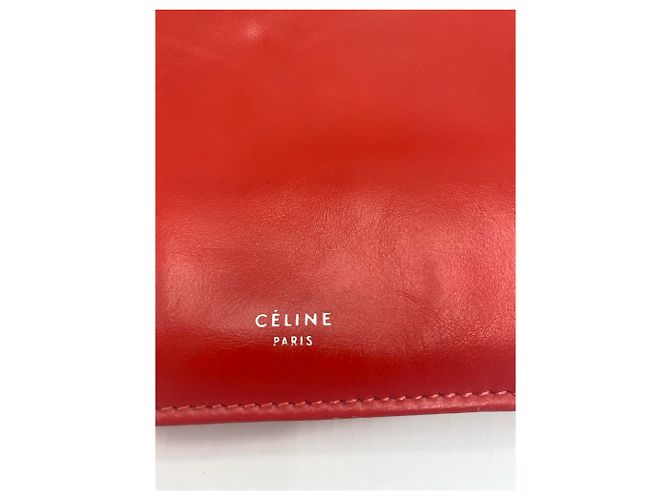 Borsa a mano Céline Clasp in pelle rossa Rosso - vista 2