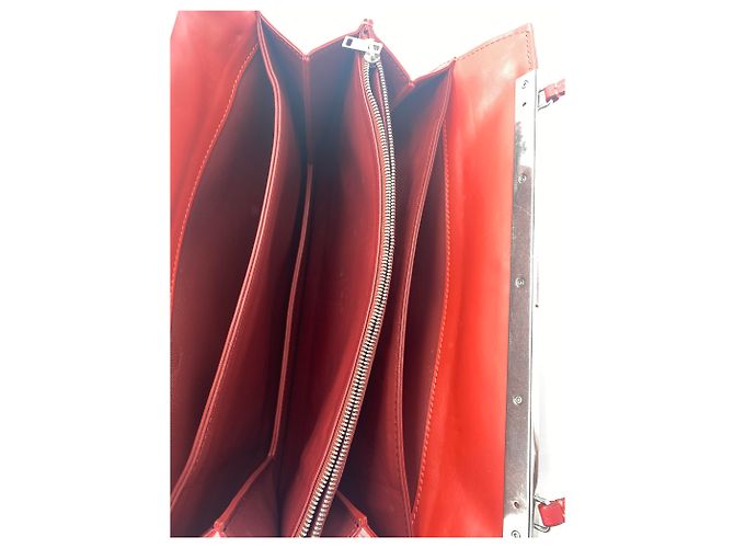 Borsa a mano Céline Clasp in pelle rossa Rosso - vista 4