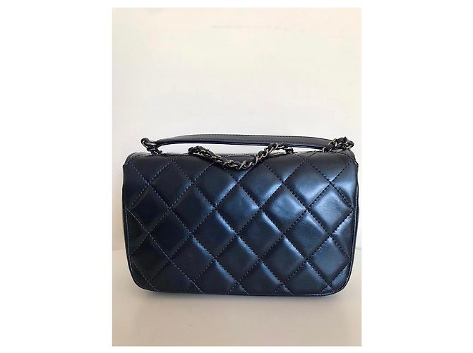 Timeless Chanel Nova pequena bolsa acolchoada Azul - vista 5